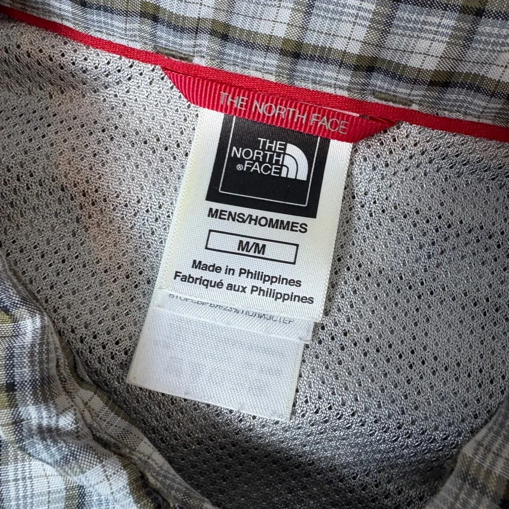 The‎ North Face Shirts Mens M Plaid Long Sleeve Hiking Button Down Brown White